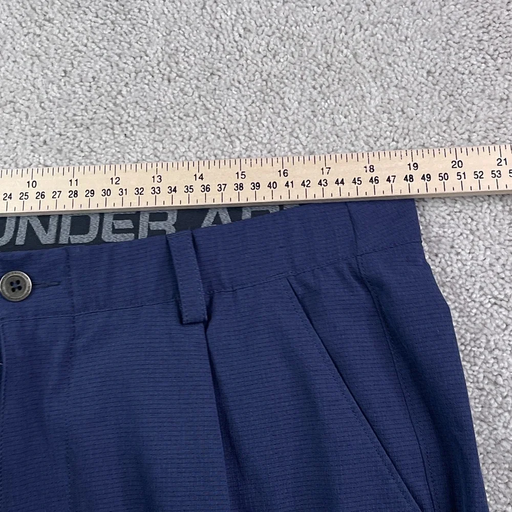 Under Armour Pants Men 38x33 Blue Airvent Pleated Performance Golf Stretch Chino